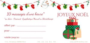 Carte cadeau de Noël 10 massages
