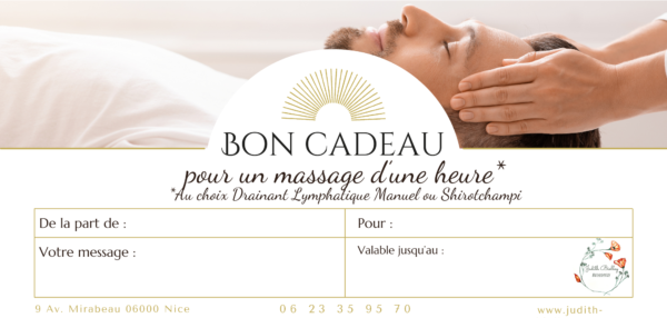 Carte cadeau massage homme à Nice Alpes Maritimes France