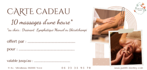 Carte cadeau 10 massages