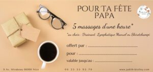 Carte cadeau 5 massages fête des pères