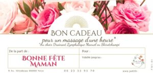 Carte cadeau 1 massage fête des mères