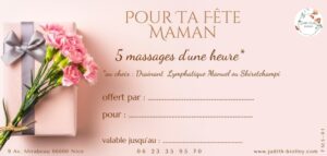 Carte cadeau 5 massages fête des mères